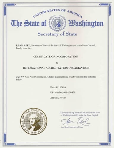 Certificate of Incorporation — IAO